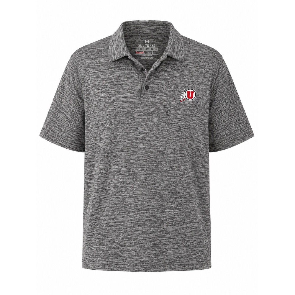 Under Armour Utah Utes HeatGear Polo Men's XL Tall Gray Golf Performance Shirt